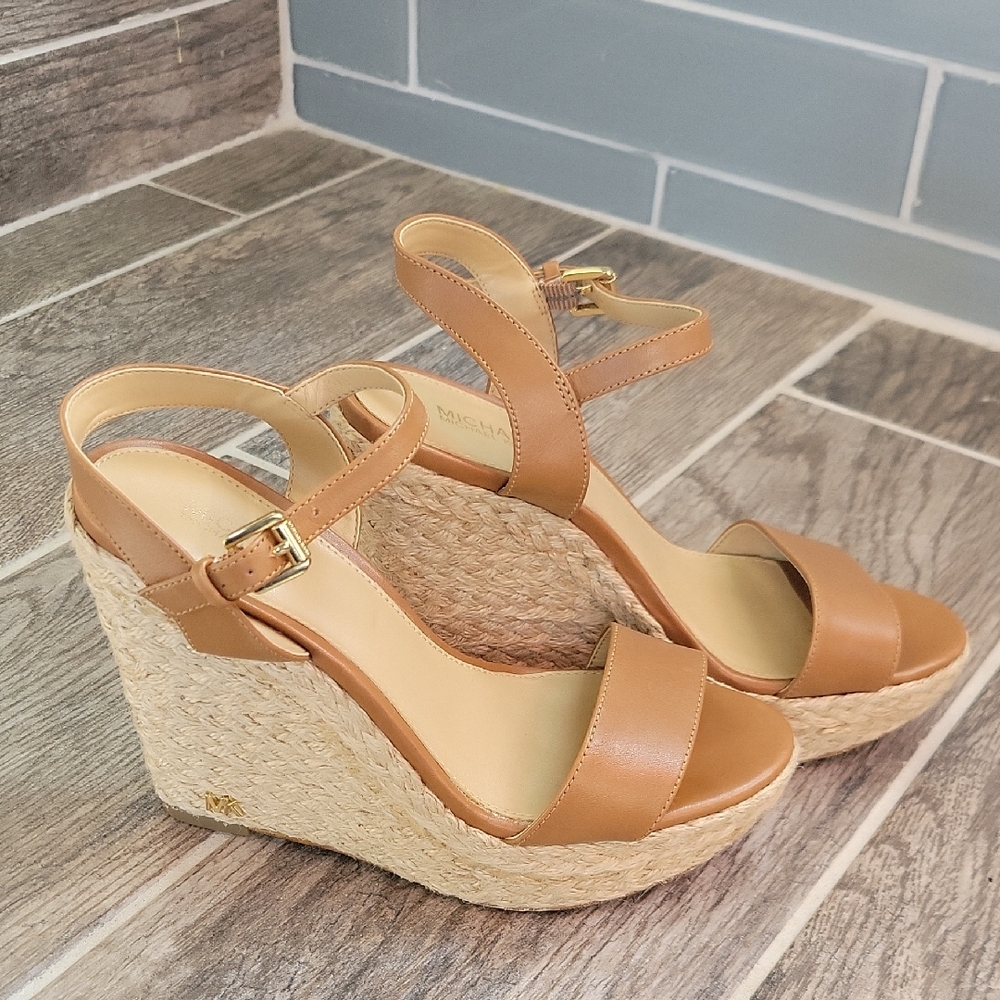Michael Kors Tan Wedge Sandals